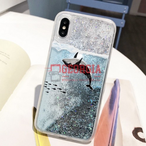 D59 For 6 5inch Iphone Xs Max Dolphin Dynamic Liquid Glitter Quicksand Shockproof Case Cute Cartoon Animal Hard Back Cover Georgia Phone Case Georgia Phone Case