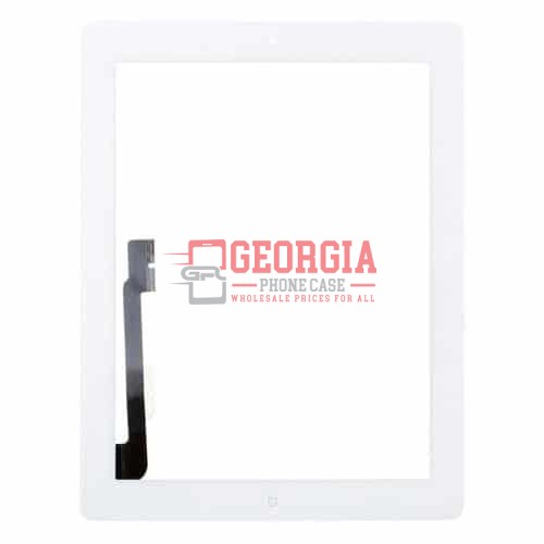 White Touch Screen Digitizer Assembly Home Button for iPad 3 Tape Adhesive