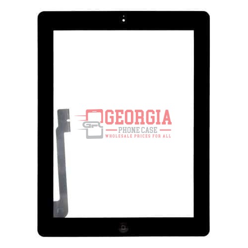Black Touch Screen Digitizer Assembly Home Button for iPad 4 Tape Adhesive