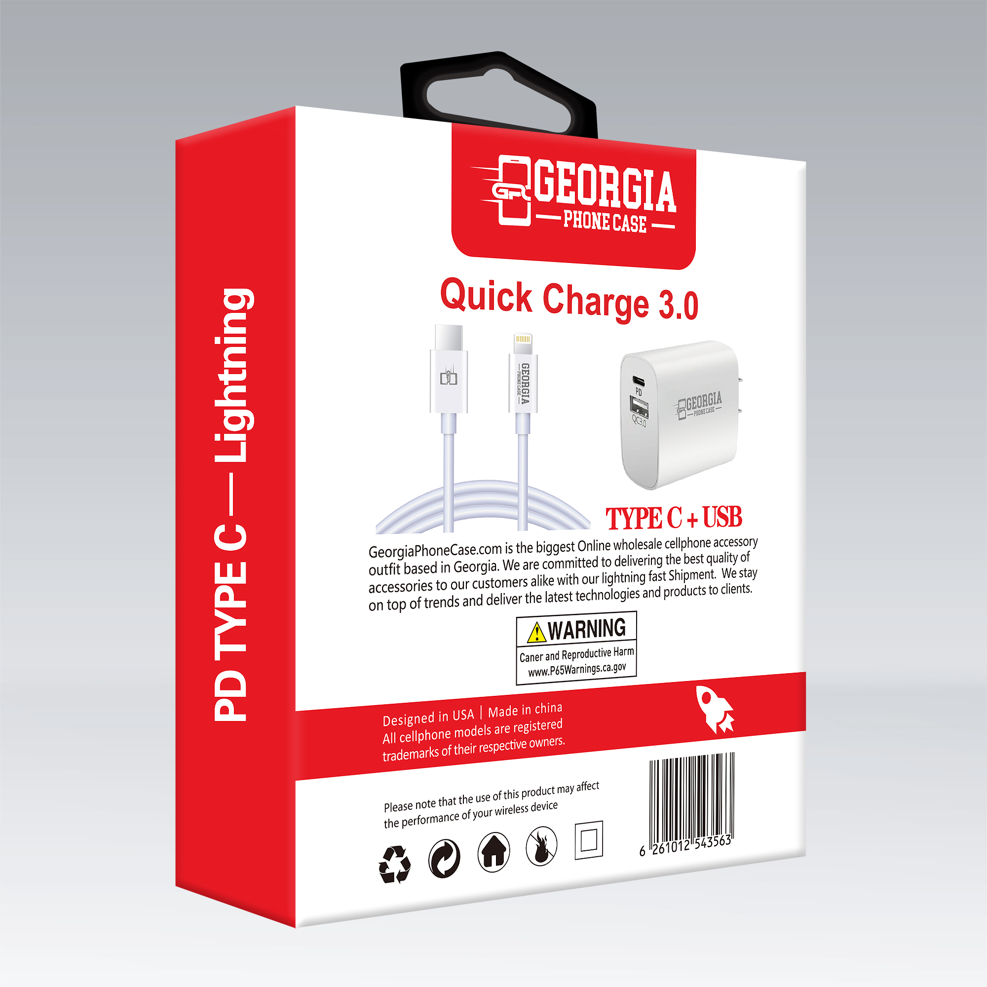 D338 – 2 in 1 20W TYPE C & USB, 3FT Lightning to TYPE C Cable 20W for…