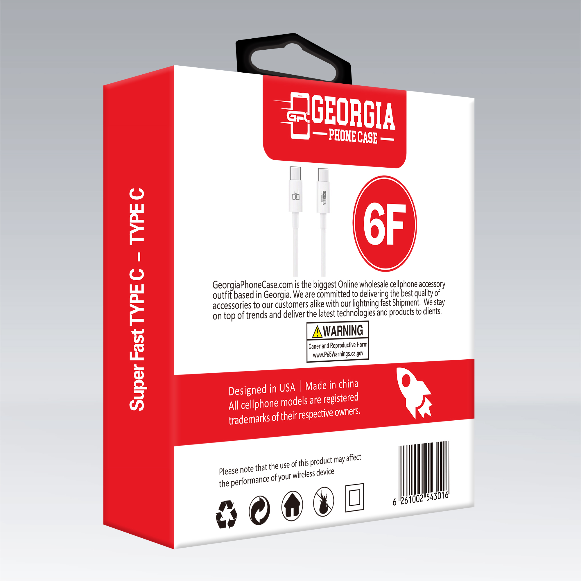 D340 – 6F TYPE C TO TYPE C 65W  Fast Premium Charging Cable for Phones, La…