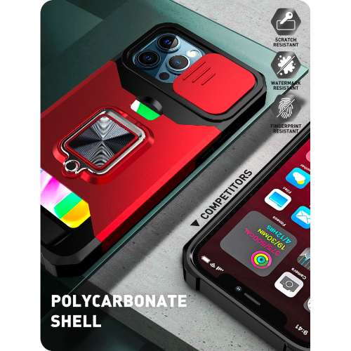 D355 – Red Apple iPhone 14 (Pro Max) (6.7 inch) Hybrid Robot Case Shockproof K…