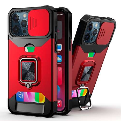 D355 – Red Apple iPhone 14 (Pro Max) (6.7 inch) Hybrid Robot Case Shockproof K…