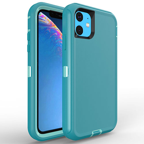 Sale! D368 – Blue iPhone 11 6.1 inch 3 in 1 Hybrid Robot Hard Case Heavy D…