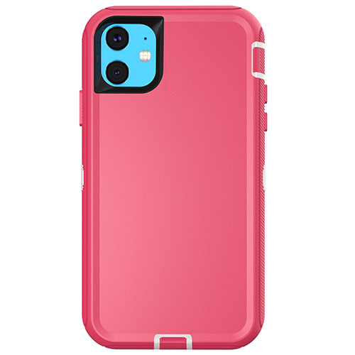 Sale! D367 – Pink iPhone 11 6.1 inch 3 in 1 Hybrid Robot Hard Case Heavy D…